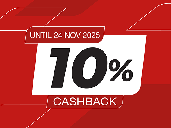 10% cashback Image of a 10%