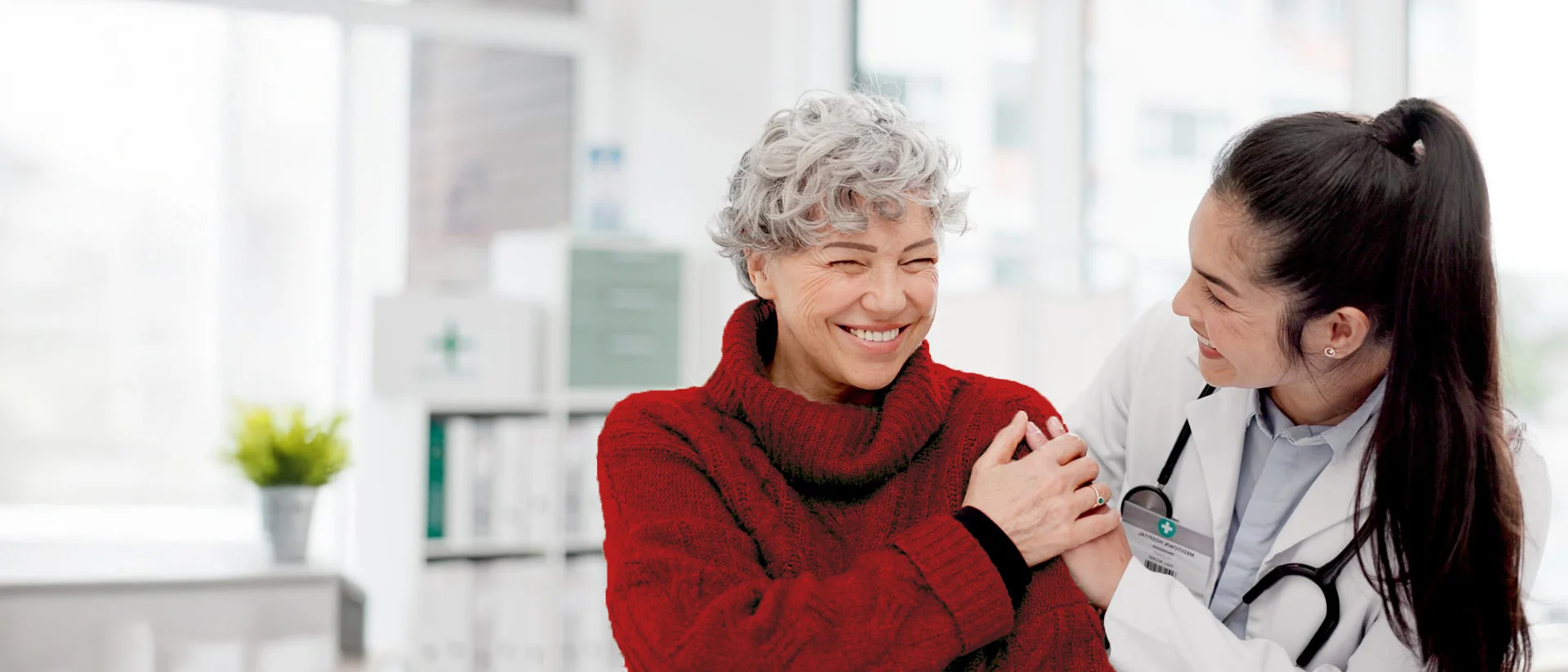 A nurse with an elderly lady
