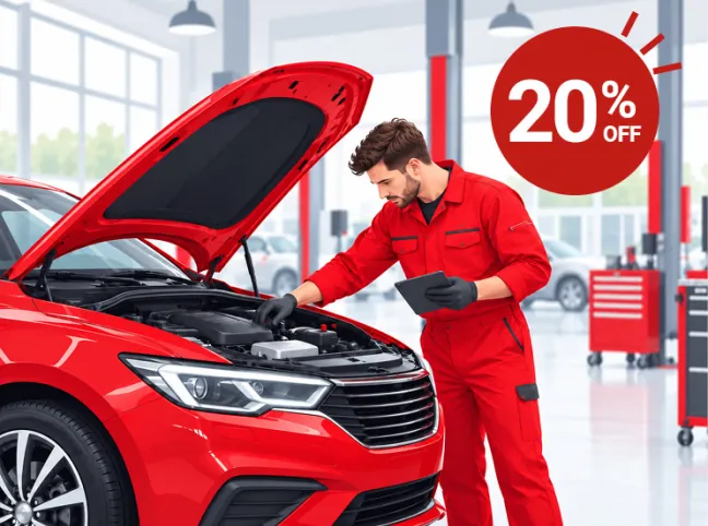Mechanic fixing a car